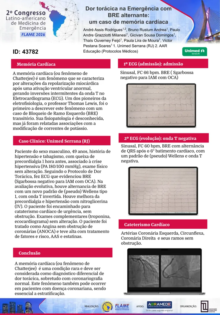 Dor torácica na Emergência com BRE alternante: um caso de memória cardíaca